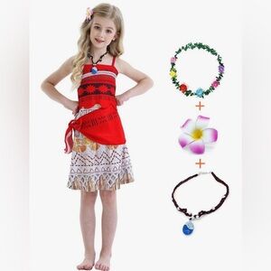 Moana Two-Pieces Crop Top Tassel Skirt Set